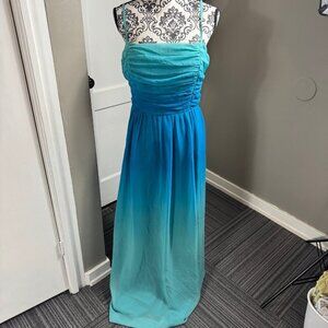 Vintage Robbie Bee Women's Blue Teal Ombre Maxi Dress